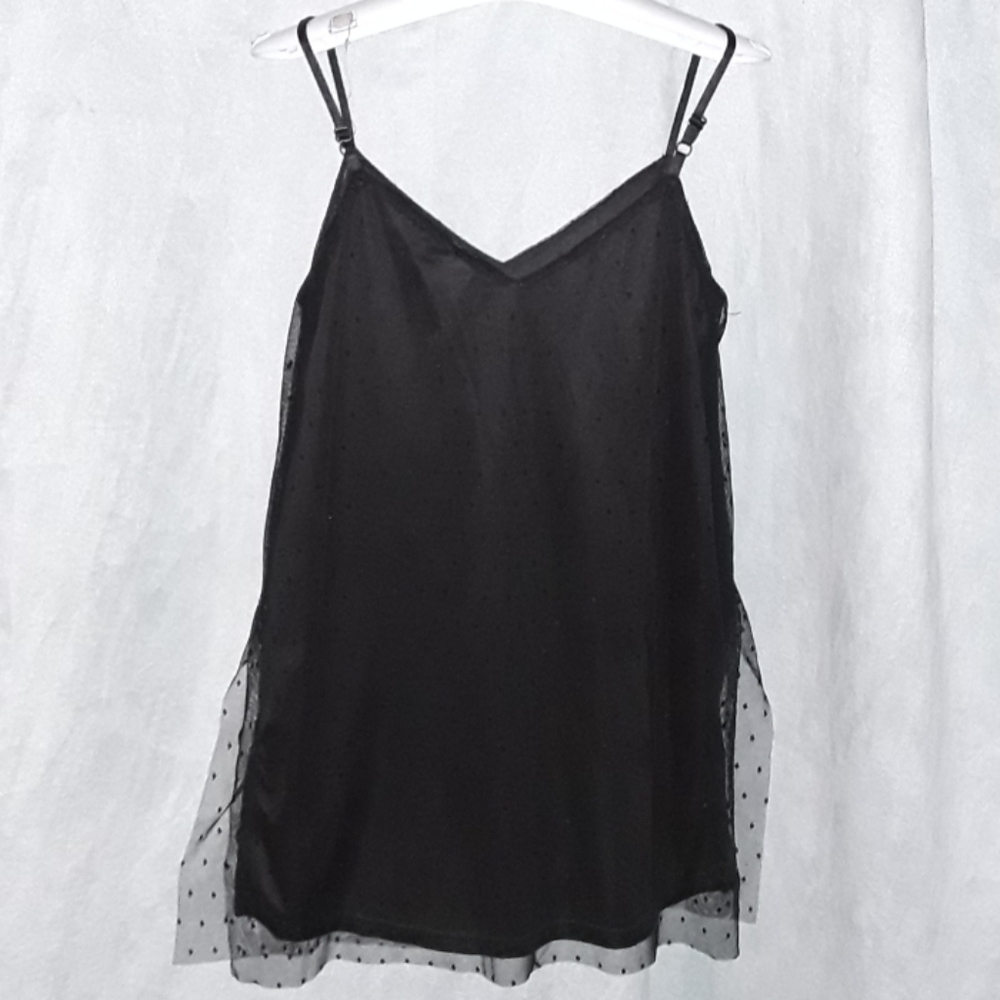 High Velocity black thin strap short nightgown